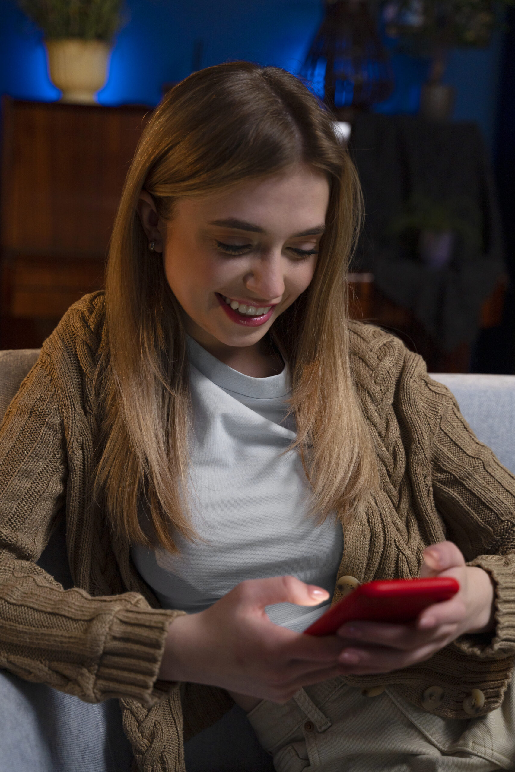woman enjoying movie night scaled